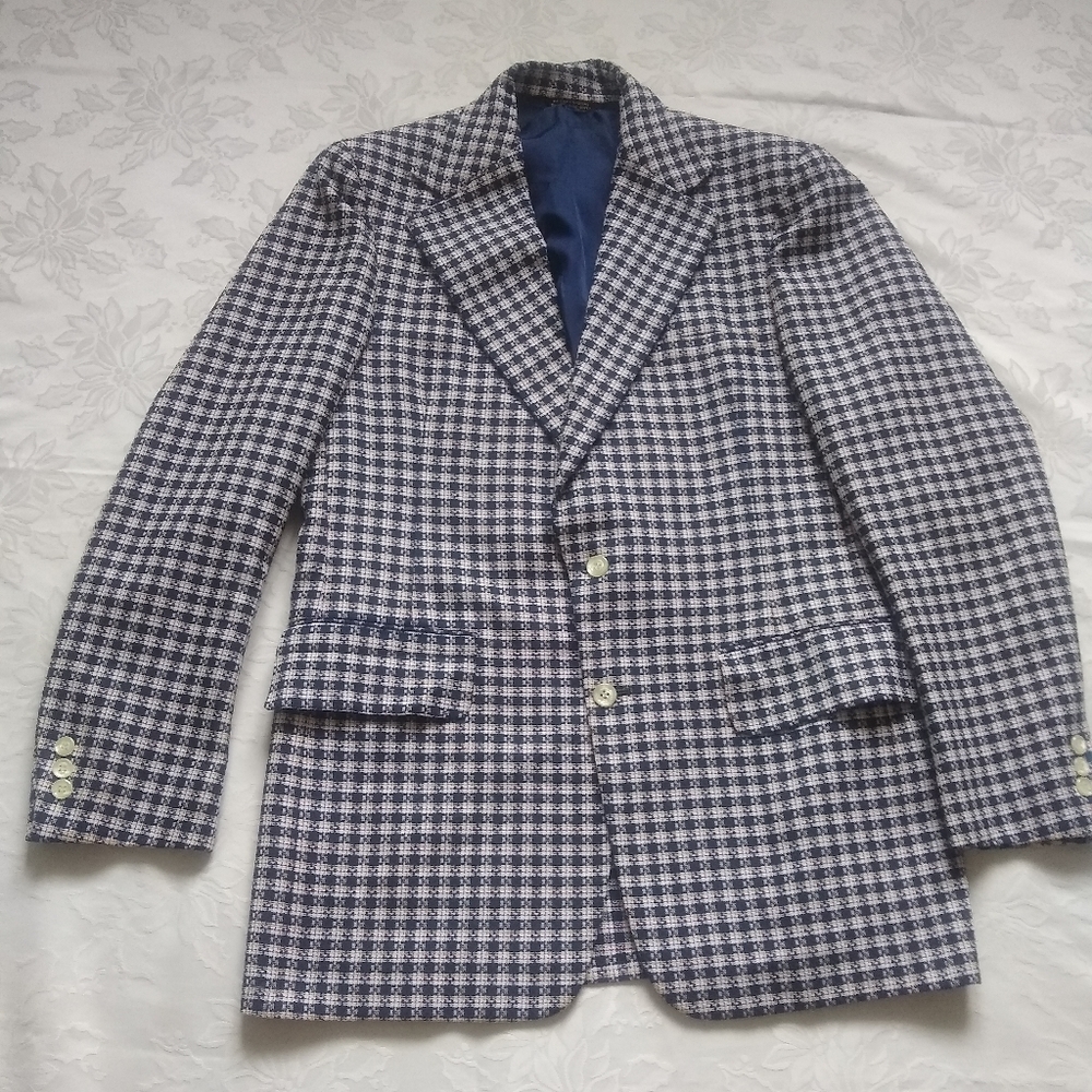 Vintage checks gingham blazer jacket single breasted two buttons Las Vegas